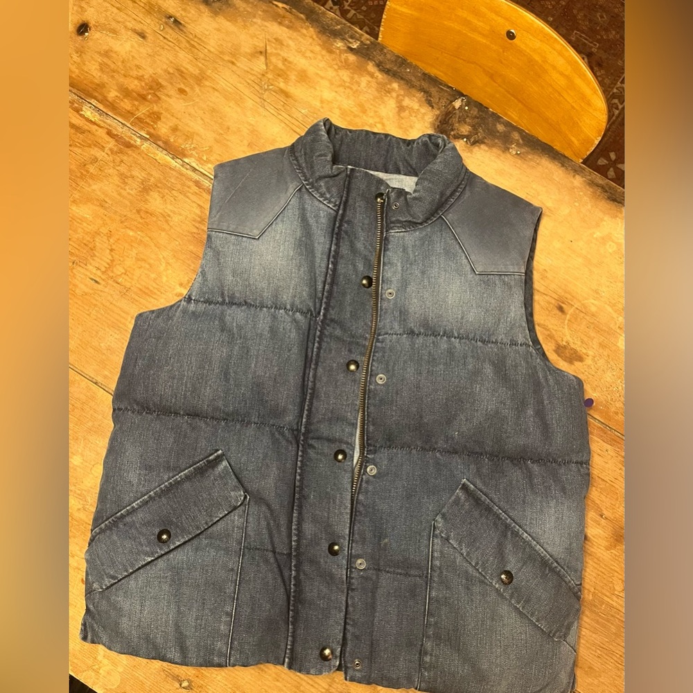 GAP Denim-Puffer Vest
